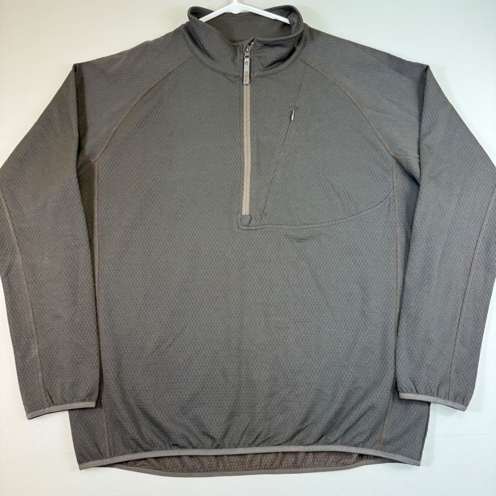 Beretta Quarter Zip Pullover Mens XXL Brown Waffle Grid Fleece Active Shooting